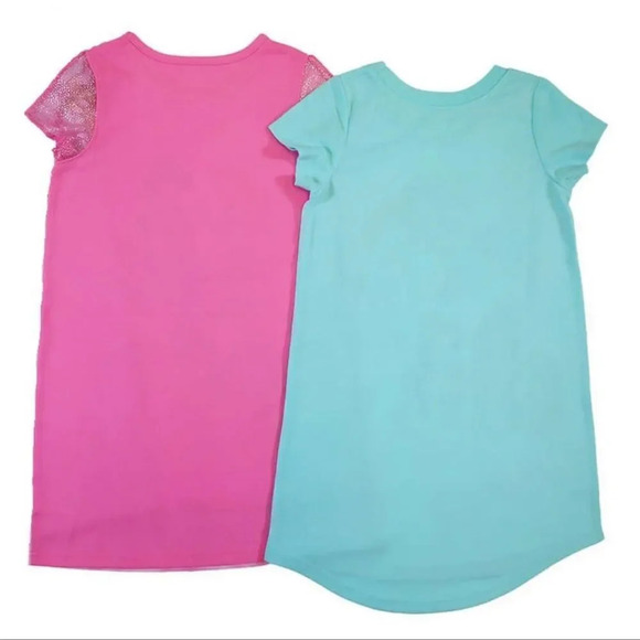 Disney Princess Kids' 2-pack Blue and Pink Nightgown 2T 4T - Picture 4 of 6